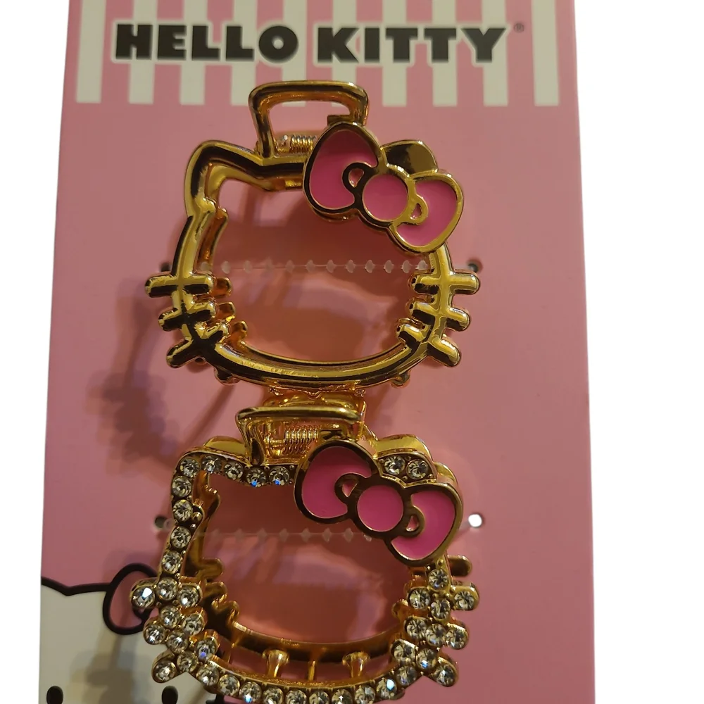 Hello Kitty Gold and Pink Hair Clips